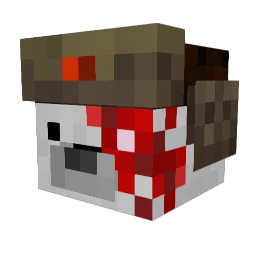 BeserkBerk Minecraft avatar head, 3D render