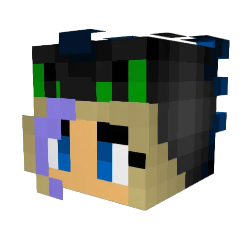 BestFlight Minecraft avatar head, 3D render