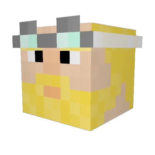 BetaCuckMale Minecraft avatar head, 3D render