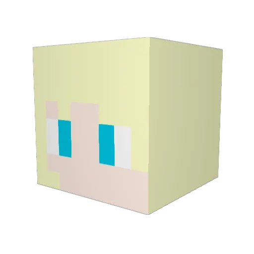 Betachang Minecraft avatar head, 3D render