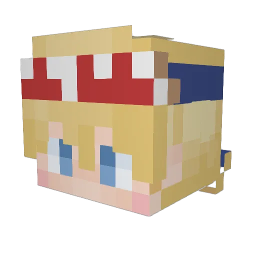 Betavik Minecraft avatar head, 3D render