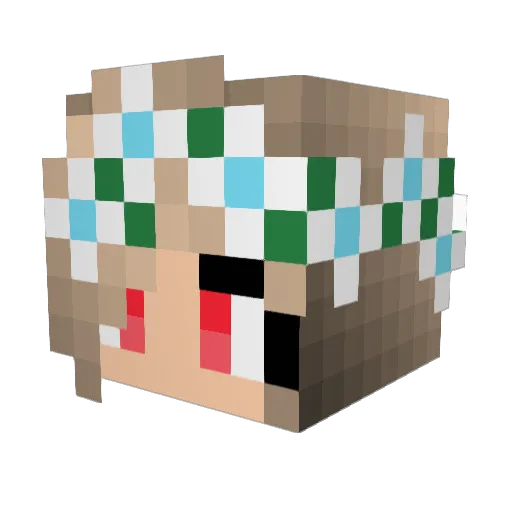 Bethelxx Minecraft avatar head, 3D render