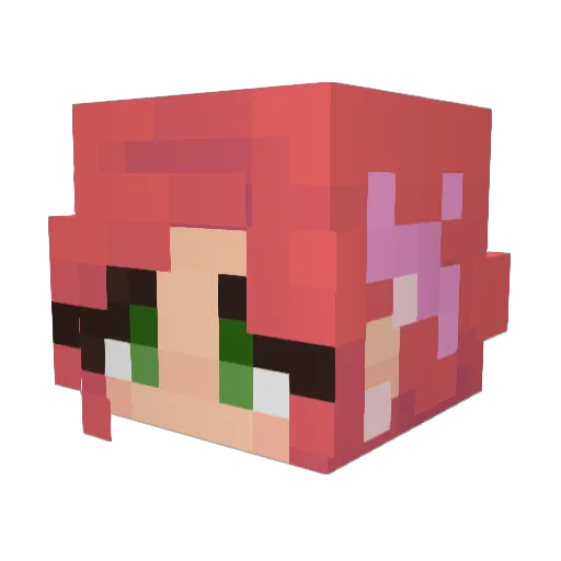 BethieBunnie Minecraft avatar head, 3D render