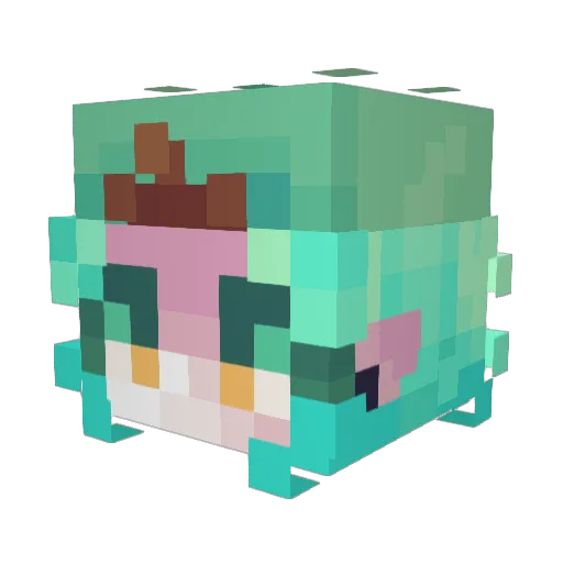 BethyBea Minecraft avatar head, 3D render