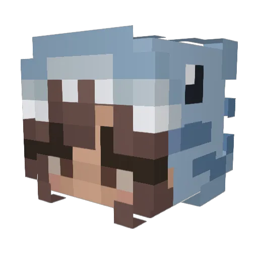 BetkaTetka Minecraft avatar head, 3D render
