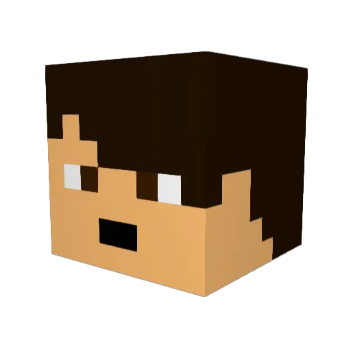 Betonador Minecraft avatar head, 3D render