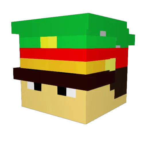 Betonamukyousan Minecraft avatar head, 3D render