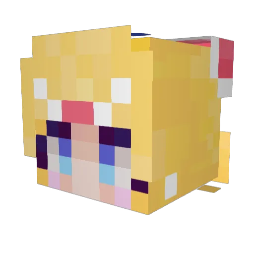Bettyspaggetti Minecraft avatar head, 3D render
