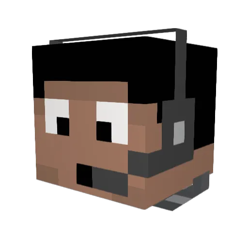 Beudy Minecraft avatar head, 3D render