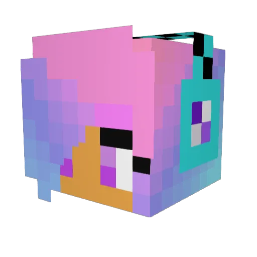 Beutxi Minecraft avatar head, 3D render