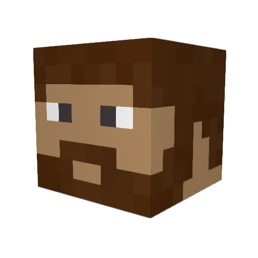 Beverjager Minecraft avatar head, 3D render