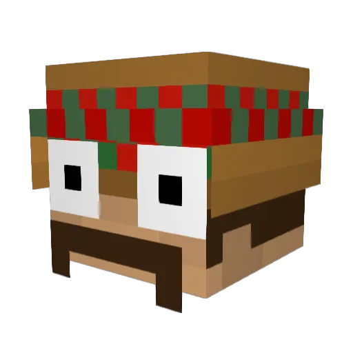 Bevoc Minecraft avatar head, 3D render