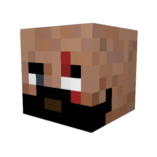 Bevolve1000 Minecraft avatar head, 3D render