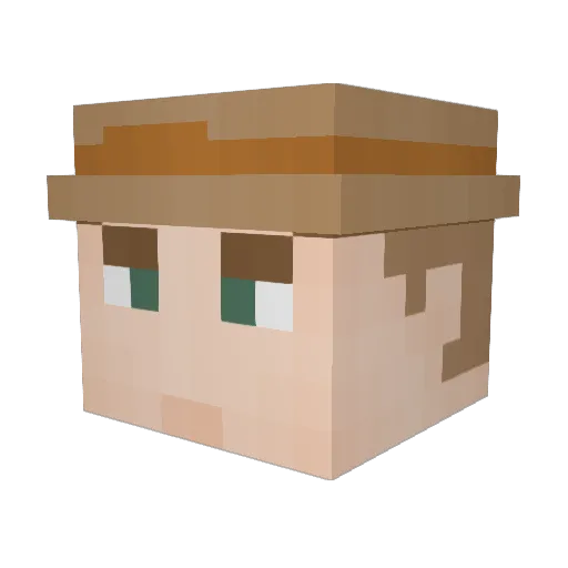 Bevyae Minecraft avatar head, 3D render