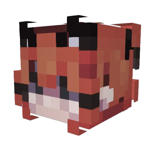 Bewbii Minecraft avatar head, 3D render
