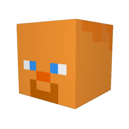 BewiCraft Minecraft avatar head, 3D render