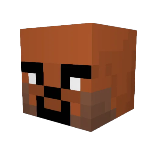 Bewier Minecraft avatar head, 3D render