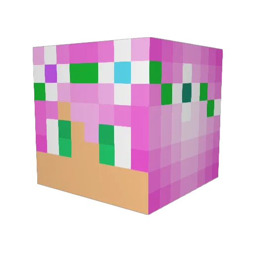 BexMarshmallow Minecraft avatar head, 3D render