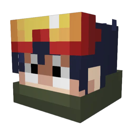 Bexerk Minecraft avatar head, 3D render