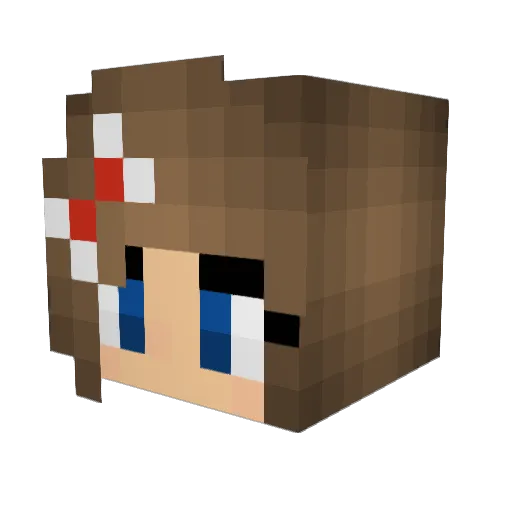 Bexiana Minecraft avatar head, 3D render