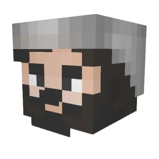 BeyBiri Minecraft avatar head, 3D render