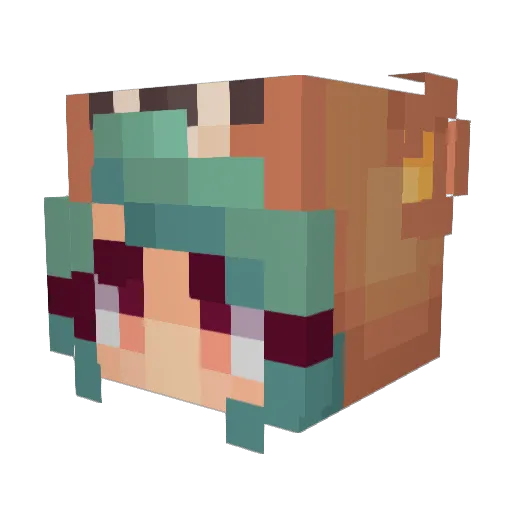 Beycia Minecraft avatar head, 3D render