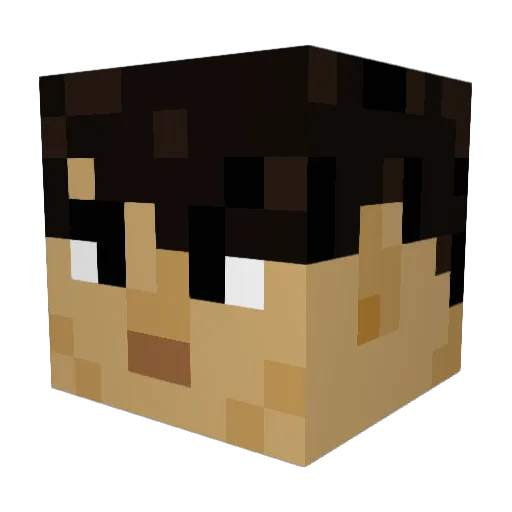 Bezes Minecraft avatar head, 3D render