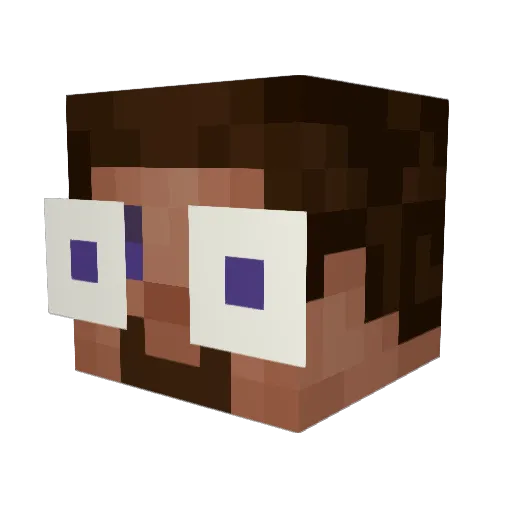 Bezmowny Minecraft avatar head, 3D render