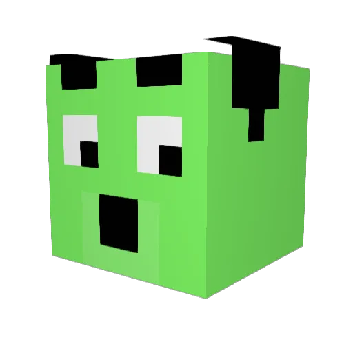 Bezperktiktiv Minecraft avatar head, 3D render
