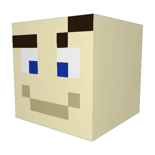 Bezzn1k Minecraft avatar head, 3D render