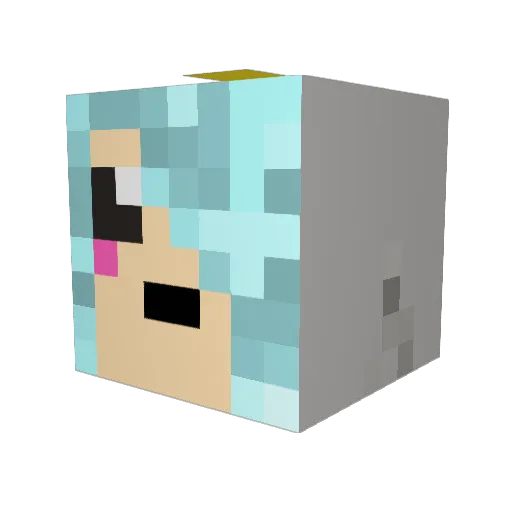 BfluffyUNICORN Minecraft avatar head, 3D render
