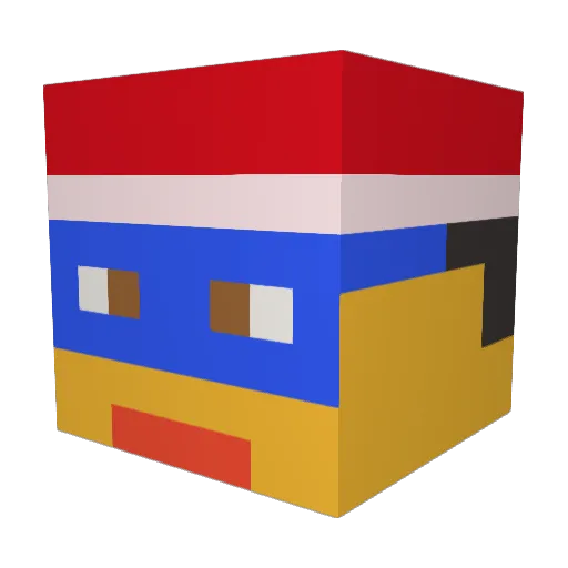 BgDino Minecraft avatar head, 3D render