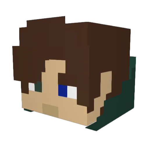 Bhjin_FPS Minecraft avatar head, 3D render