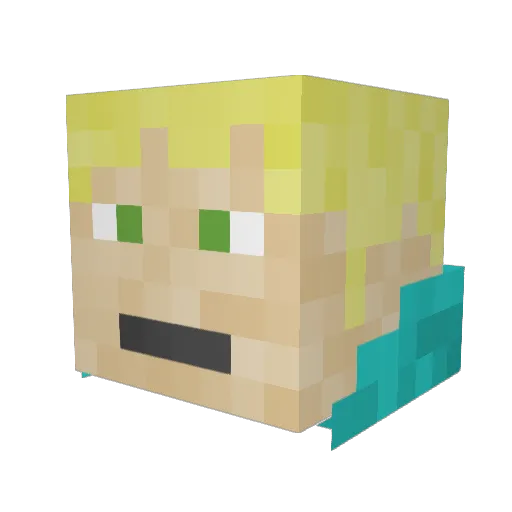 Bhumerick Minecraft avatar head, 3D render