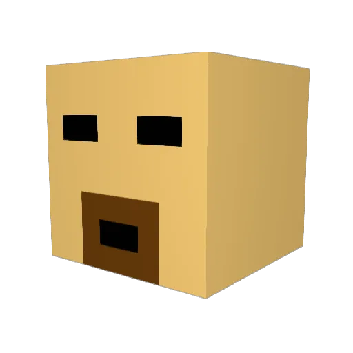 Bhutta Minecraft avatar head, 3D render