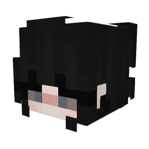 BiAIko Minecraft avatar head, 3D render