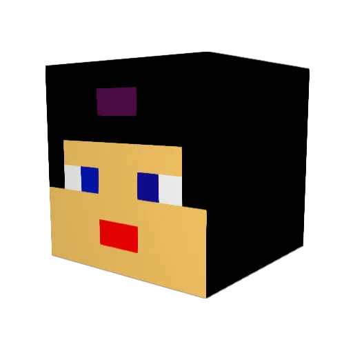 BiBi562 Minecraft avatar head, 3D render