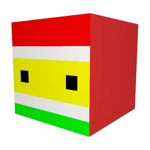BiBiMx Minecraft avatar head, 3D render