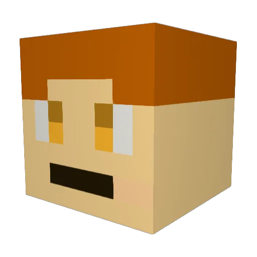 BiBoe2000 Minecraft avatar head, 3D render