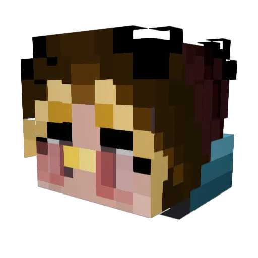 BiCoraciiformes Minecraft avatar head, 3D render