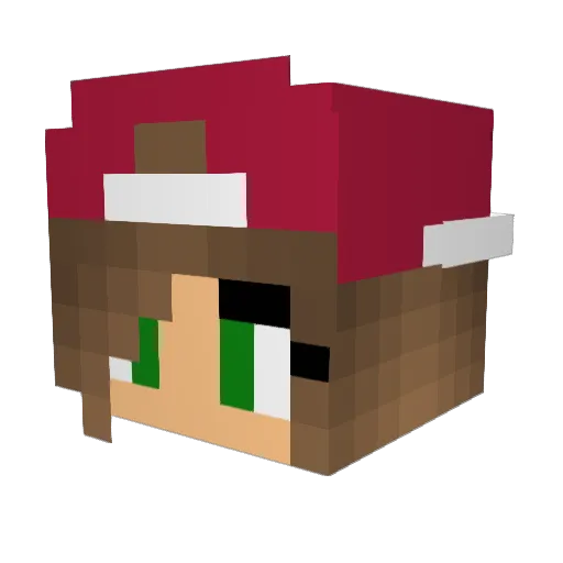 Bia_P Minecraft avatar head, 3D render