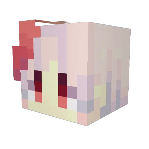 Biakuza Minecraft avatar head, 3D render