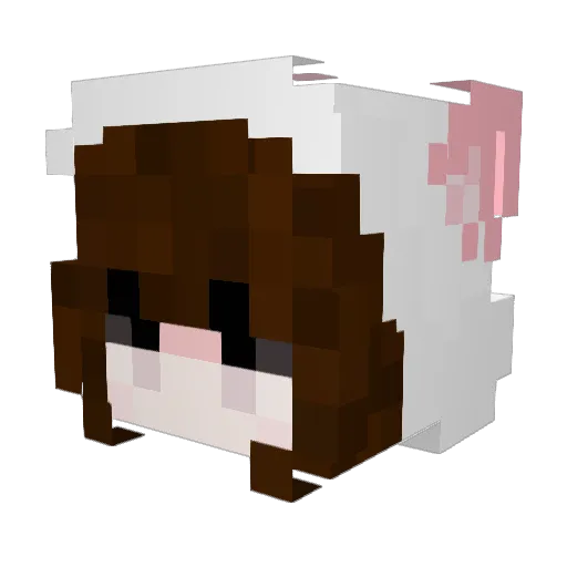 Biamanji Minecraft avatar head, 3D render