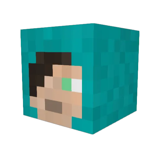 Bibabuzzemann Minecraft avatar head, 3D render