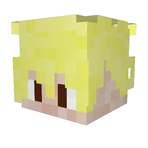 BibbeTikx Minecraft avatar head, 3D render