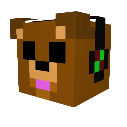Bibbou Minecraft avatar head, 3D render