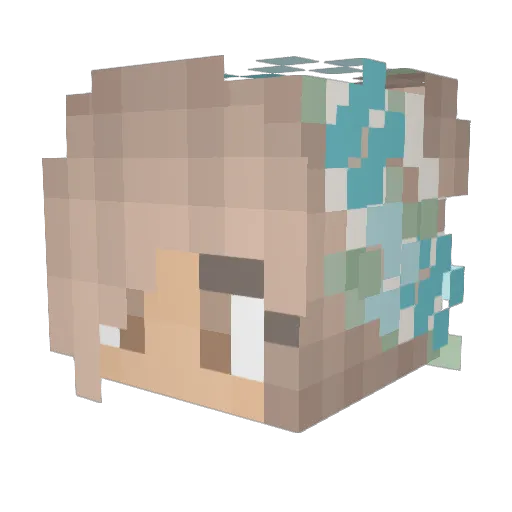 Bibesito Minecraft avatar head, 3D render