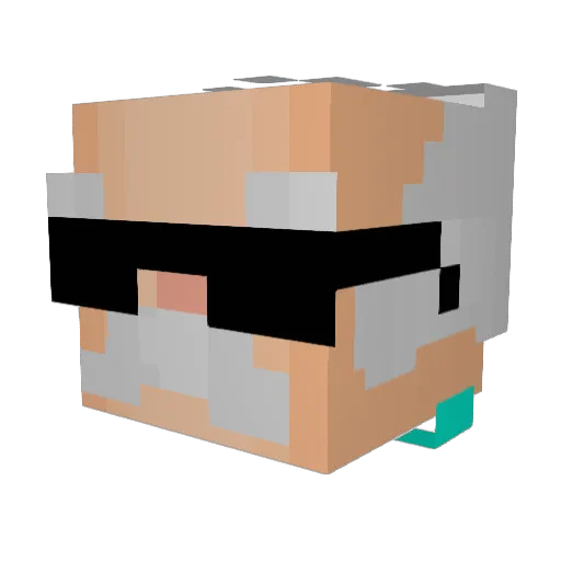 Bibi340 Minecraft avatar head, 3D render