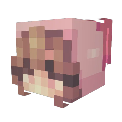 BibiSana Minecraft avatar head, 3D render
