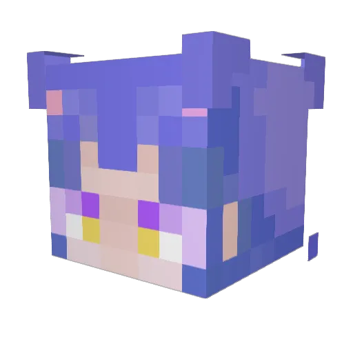 Bibi_Vivi Minecraft avatar head, 3D render